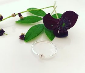 Sterling Silver Initial Ring (4mm)