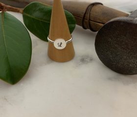 Sterling Silver Initial Ring (10mm)