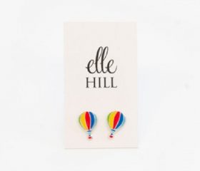 Hot Air Balloon Silver and Enamel Studs