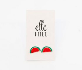 Watermelon Silver and Enamel Studs
